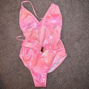 Pink iridescent swimsuit